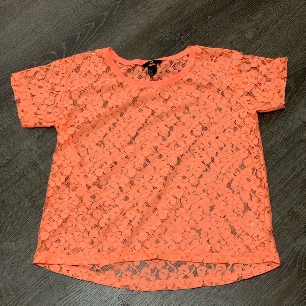 H&M lace Orange crop top size small 🌵 4/$25